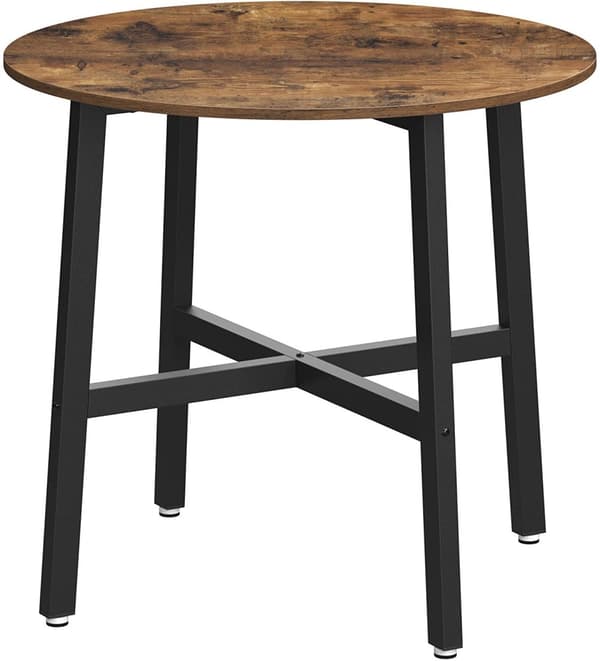 Matbord Rund 80 x 75 cm Industriell Design - Vintage brun-svart