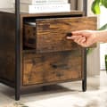 Pikkukuva 3 / 9: Sängbord - Sidobord Med 2 Lådor Industriell Design - Vintage brun-svart