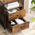 Pikkukuva 4 / 9: Sängbord - Sidobord Med 2 Lådor Industriell Design - Vintage brun-svart