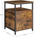 Pikkukuva 8 / 9: Sängbord - Sidobord Med 2 Lådor Industriell Design - Vintage brun-svart