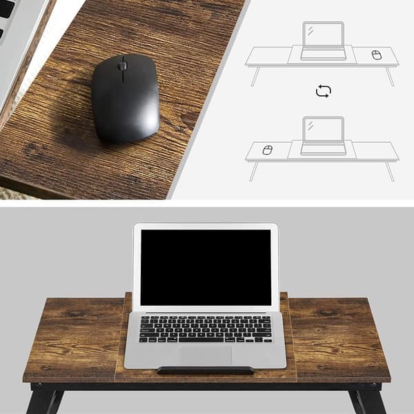 Laptopsbord, hopfällbart sängbord Vintage Brun