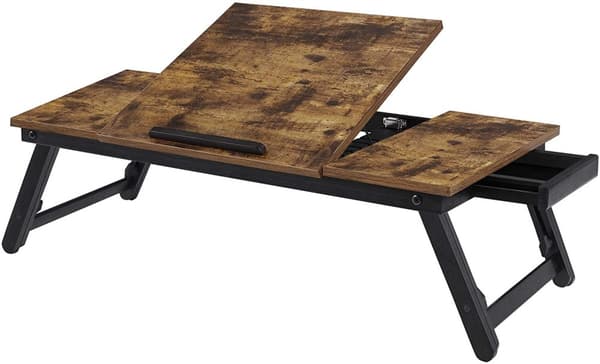Laptopsbord, hopfällbart sängbord Vintage Brun