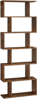 Miniatyrbild 1 av 8: Bokhylla Förvaringshyllor 6-vånings Vintage Brun 70 x 24 x 190,5 cm