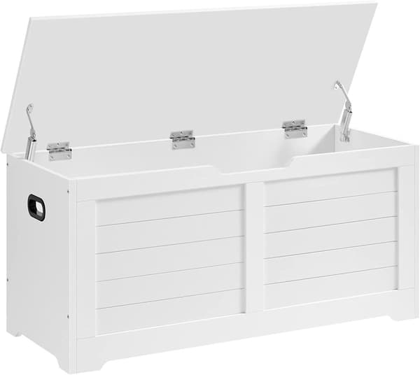 XL Förvaringsbänk Retro Kista 100 x 40 x 46 cm Vit