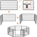 Miniatyrbild 3 av 11: XXl Heavy Duty Hundhage / hundgård 8 galler justerbar form - grå