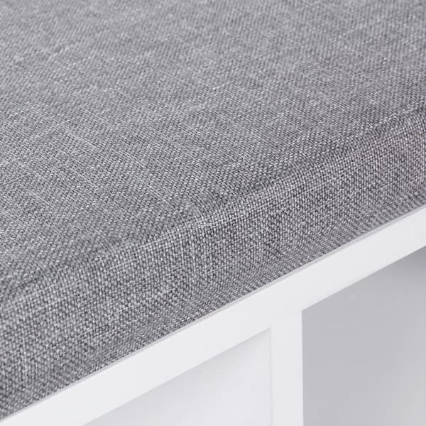Sittbänk med Skoförvaring - 104 x 30 x 48 cm vit/grå