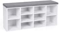 Pikkukuva 1 / 9: Sittbänk med Skoförvaring - 104 x 30 x 48 cm vit/grå