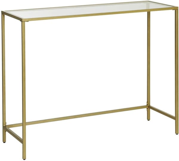 Konsolbord Guld, Glasskiva 100 x 35 x 80 cm Entré Sidobord