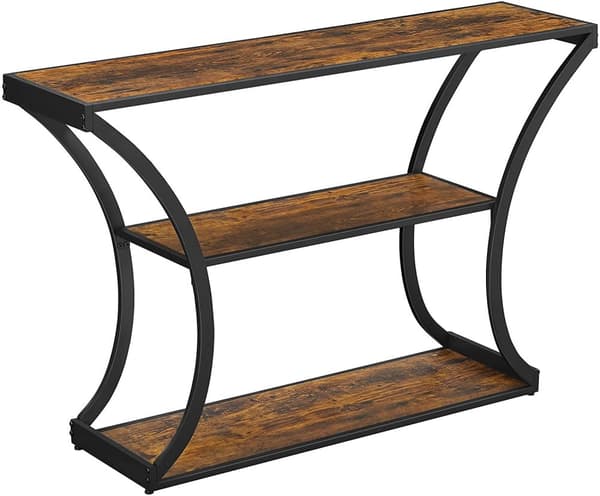 Konsolbord Böjda Ben Avlastningsbord 120 x 30 x 80 cm Vintage Brun-Svart