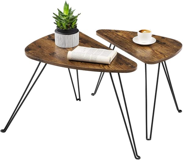 Satsbord - Soffbord set om 2 st - Sidobord - Industriell design