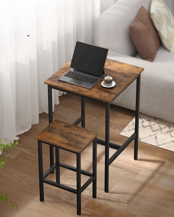 Barstols Set - Matbord med 2 Stolar 65 cm Sits Höjd