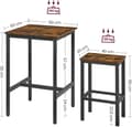 Miniatyrbild 5 av 6: Barstols Set - Matbord med 2 Stolar 65 cm Sits Höjd