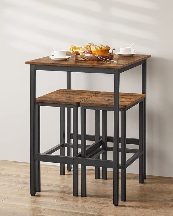 Barstols Set - Matbord med 2 Stolar 65 cm Sits Höjd