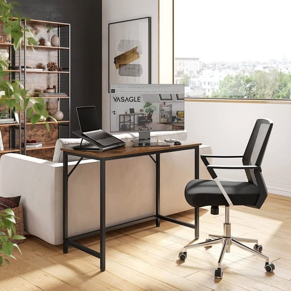 Skrivbord - kontorsbord, 100 x 50 x 75 cm Industriell Design Vintage brun-svart