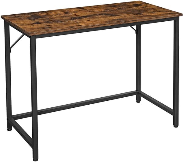 Skrivbord - kontorsbord, 100 x 50 x 75 cm Industriell Design Vintage brun-svart