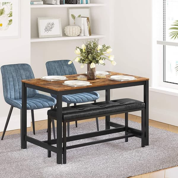 Matbord Industriell stil 120 x 75 x 75 cm - Vintage brun-svart