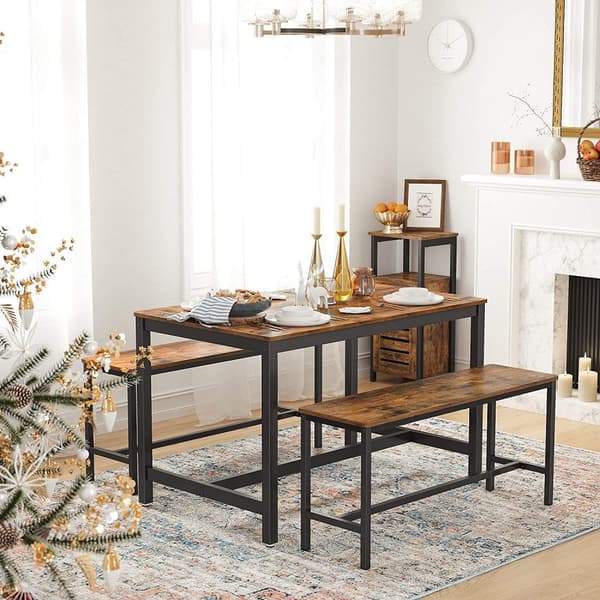 Matbord Industriell stil 120 x 75 x 75 cm - Vintage brun-svart