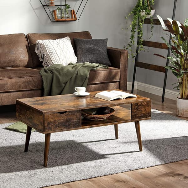 Soffbord Retro med förvaring 100 x 50 x 45 cm Vintage brun