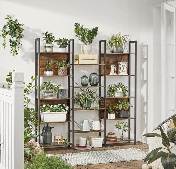 Bokhylla Modul Industriell stil 158 x 24 x 166 cm Förvaringshylla med 14 fack