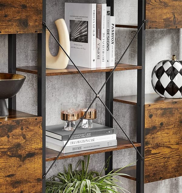 Bokhylla Modul Industriell stil 158 x 24 x 166 cm Förvaringshylla med 14 fack