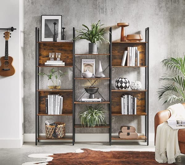 Bokhylla Modul Industriell stil 158 x 24 x 166 cm Förvaringshylla med 14 fack