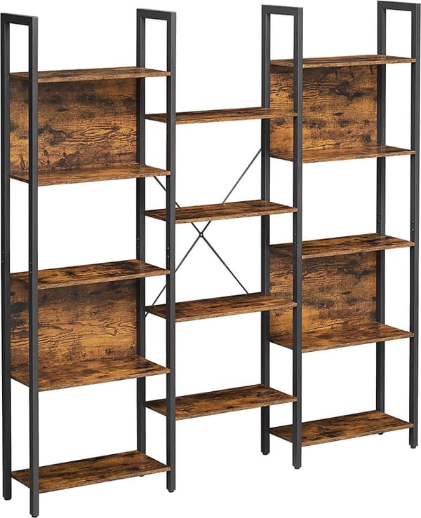 Bokhylla Modul Industriell stil 158 x 24 x 166 cm Förvaringshylla med 14 fack