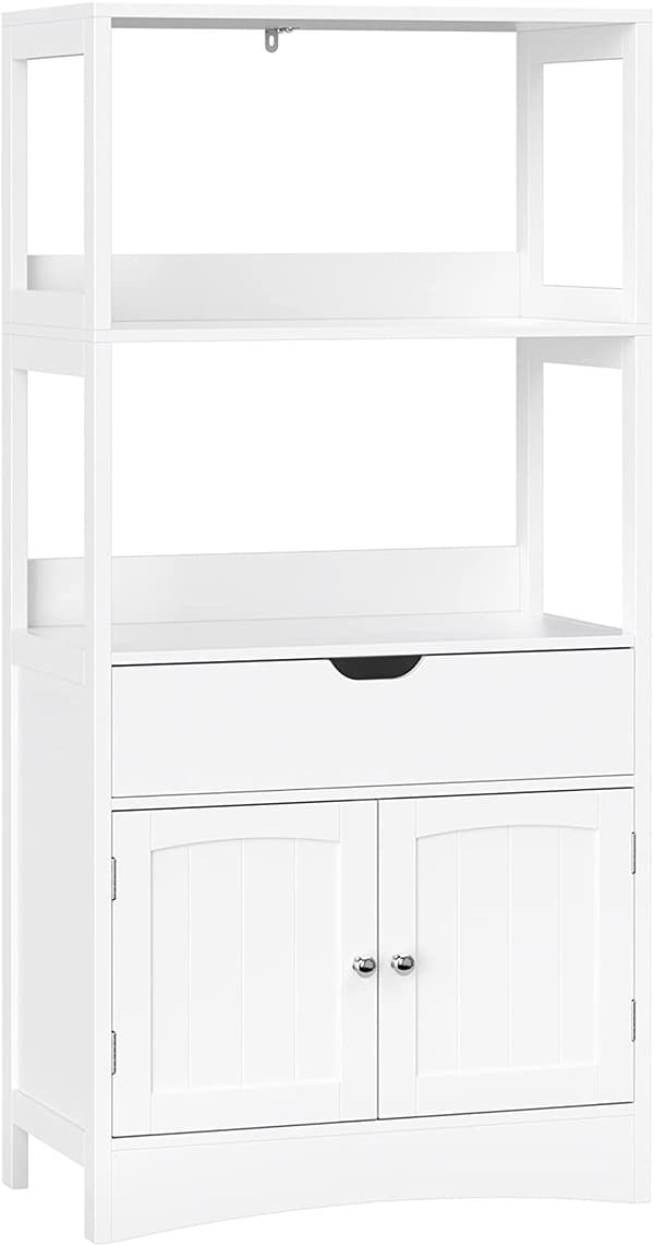 Förvaringsskåp - Bokhylla / Badrumsskåp / köksskåp - Vit 60 x 32,5 x 122 cm