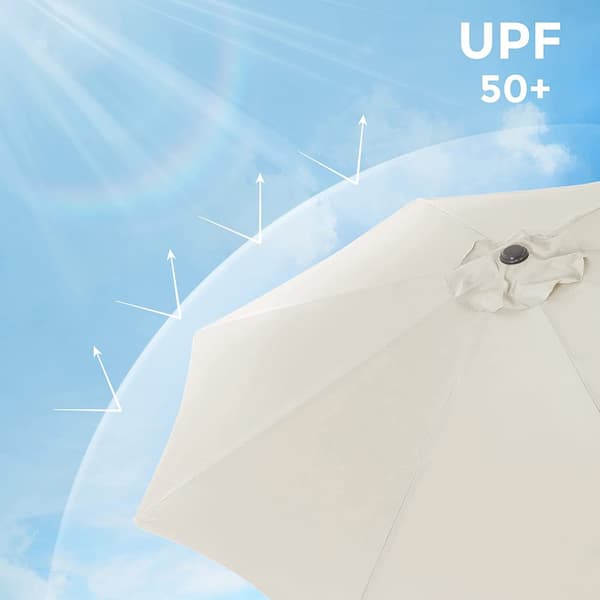 Parasoll 300 CM med tiltfunktion UPF 50+ solskydd Beige
