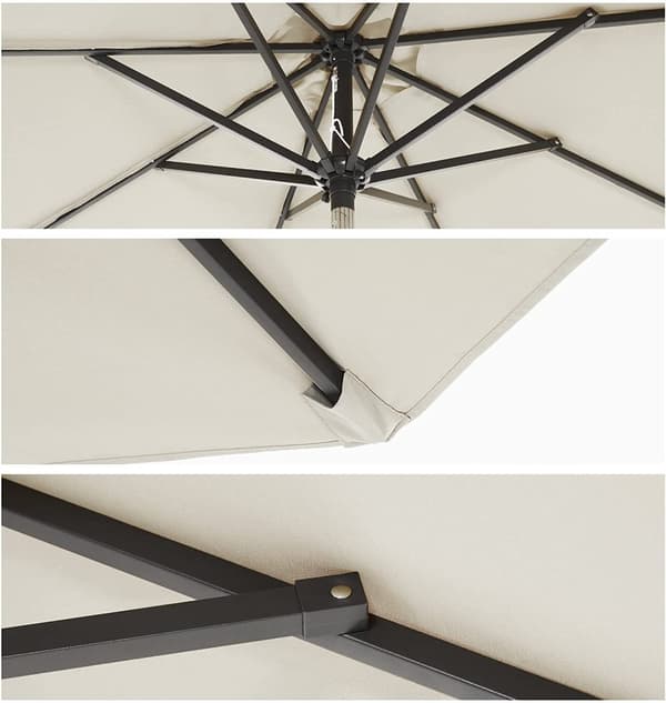 Parasoll 300 CM med tiltfunktion UPF 50+ solskydd Beige