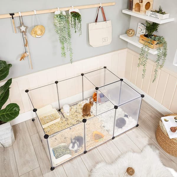 Lekhage för husdjur DIY transparant 143 x 73 x 46 cm