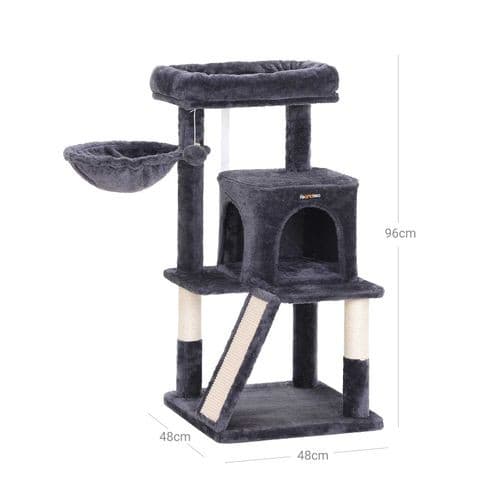 Klösträd - Katt träd med stor plattform 48 x 48 x 96 cm Mörkgrå
