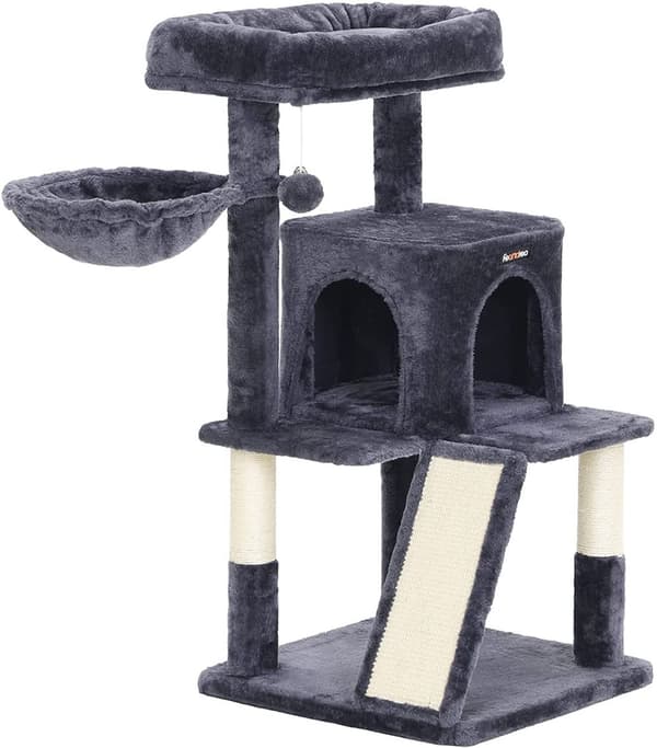 Klösträd - Katt träd med stor plattform 48 x 48 x 96 cm Mörkgrå