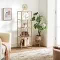 Miniatyrbild 3 av 8: XL Förvaringsställ 5-vånings Guld Glashylla 40x30x124.5 cm