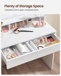 Miniatyrbild 6 av 9: Sminkbord med spegel och Belysning - Vit
