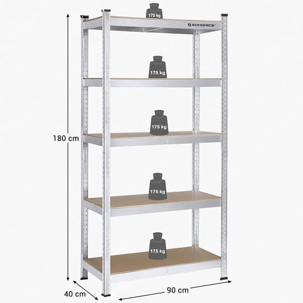 Opbevaringsstativ Heavy Duty 90x40x180 cm - justerbare hylder - 875 kg