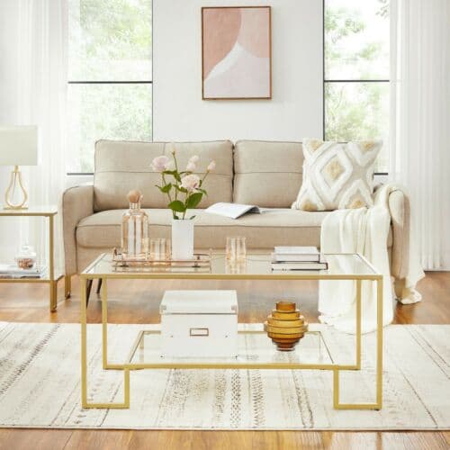Soffbord Skandi Guld 100 x 55 x 45 cm