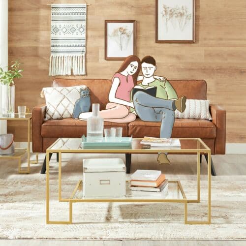 Soffbord Skandi Guld 100 x 55 x 45 cm