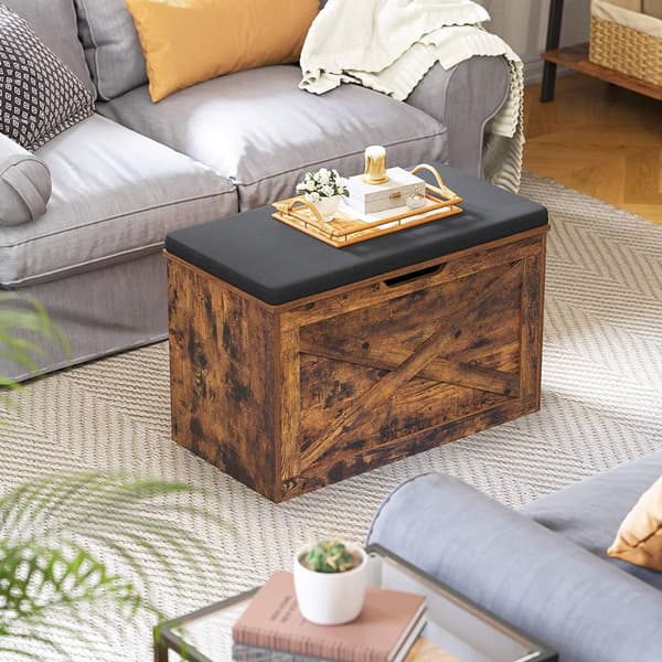 Förvaring Kista med Sittdyna Vintage brun 76 x 40 x 48 cm