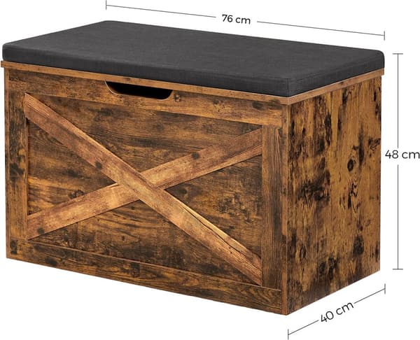 Förvaring Kista med Sittdyna Vintage brun 76 x 40 x 48 cm