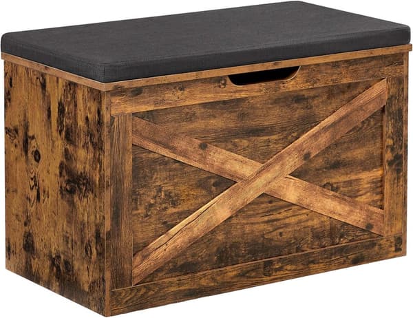 Förvaring Kista med Sittdyna Vintage brun 76 x 40 x 48 cm