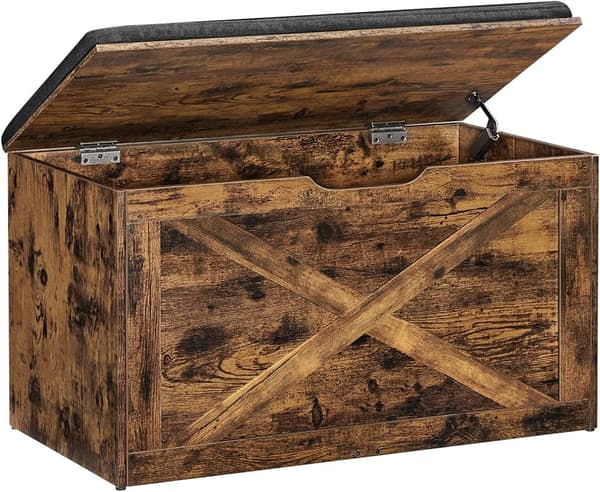 Förvaring Kista med Sittdyna Vintage brun 76 x 40 x 48 cm