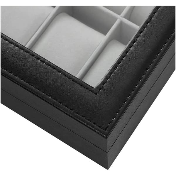 12-fack klockbox - Elegant Box Organizer för 12 Klockor - Klockförvaring avtagbar klockkudde