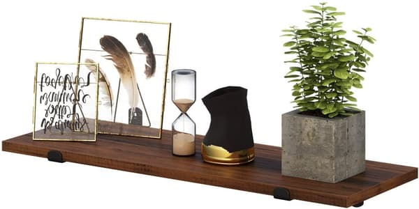 2-Pack Vägghyllor 60x20x7 cm brun-svart