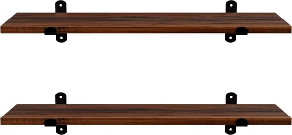 2-Pack Vägghyllor 60x20x7 cm brun-svart