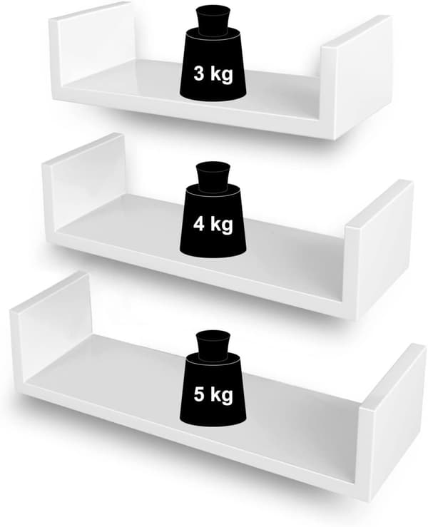 Vägghylla set 3 stycken vit