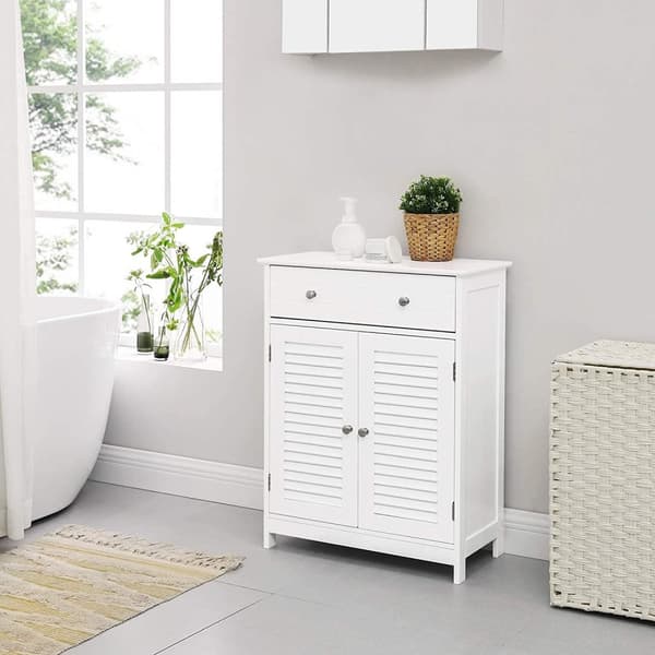 Sidoskåp Förvaring med Låda 60 x 30 x 80 cm Vit