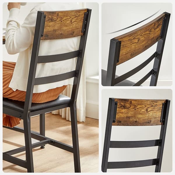 2-pack Matstolar - köksstolar Vintage brun-svart