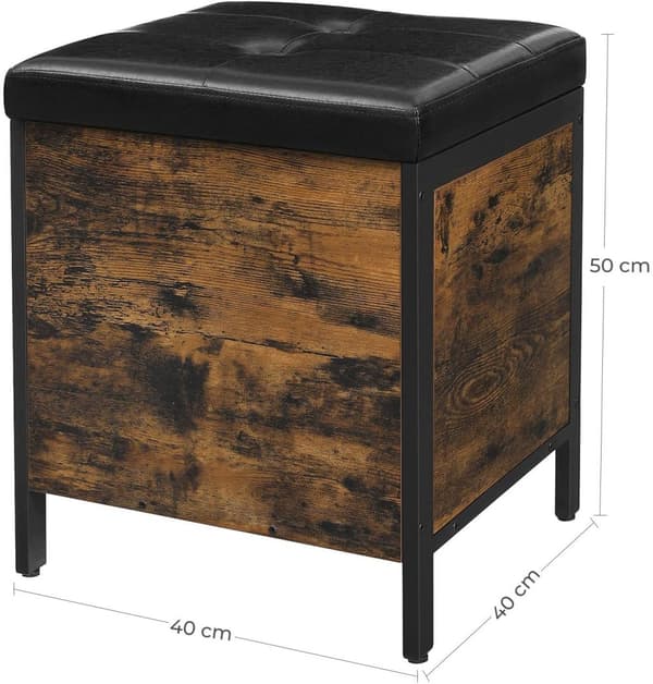 Sittbänk med Förvaring industriell Design 40x40x50cm