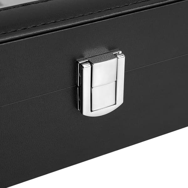 10-fack klockbox med glaslock Elegant Klockförvaring för 10 Klockor