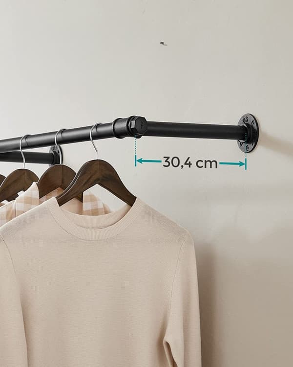 Vägg Klädstång 170 cm, 68 kg Metall Industriell Design